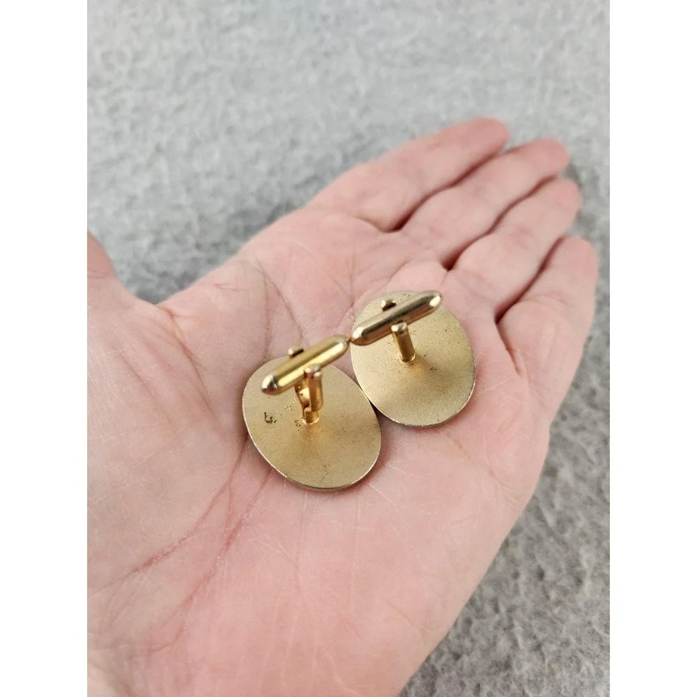 Vintage Swank Art Deco MCM  Greyhound Anubis Dog Whippet Gold Tone Cufflinks